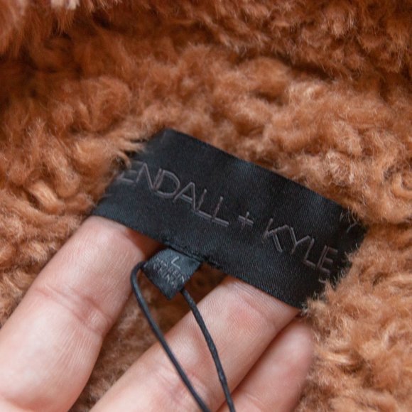 NEW Kendall Kylie Revolve Color Block Sherpa Knit Front Zip Utility Jacket Sz L - Picture 6 of 10